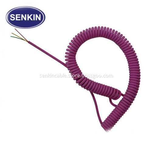 PU Oil Flame Copper Coiled Flexible Cable